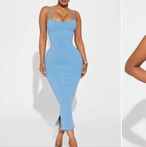 Fashion Nova Sky Blue Maxi Dress
